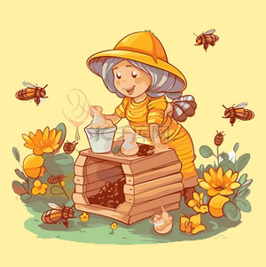 蜂农卡通形象